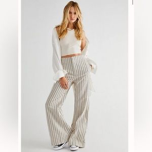 Free People | Star of Wonder Striped Trousers in Sand Stripe